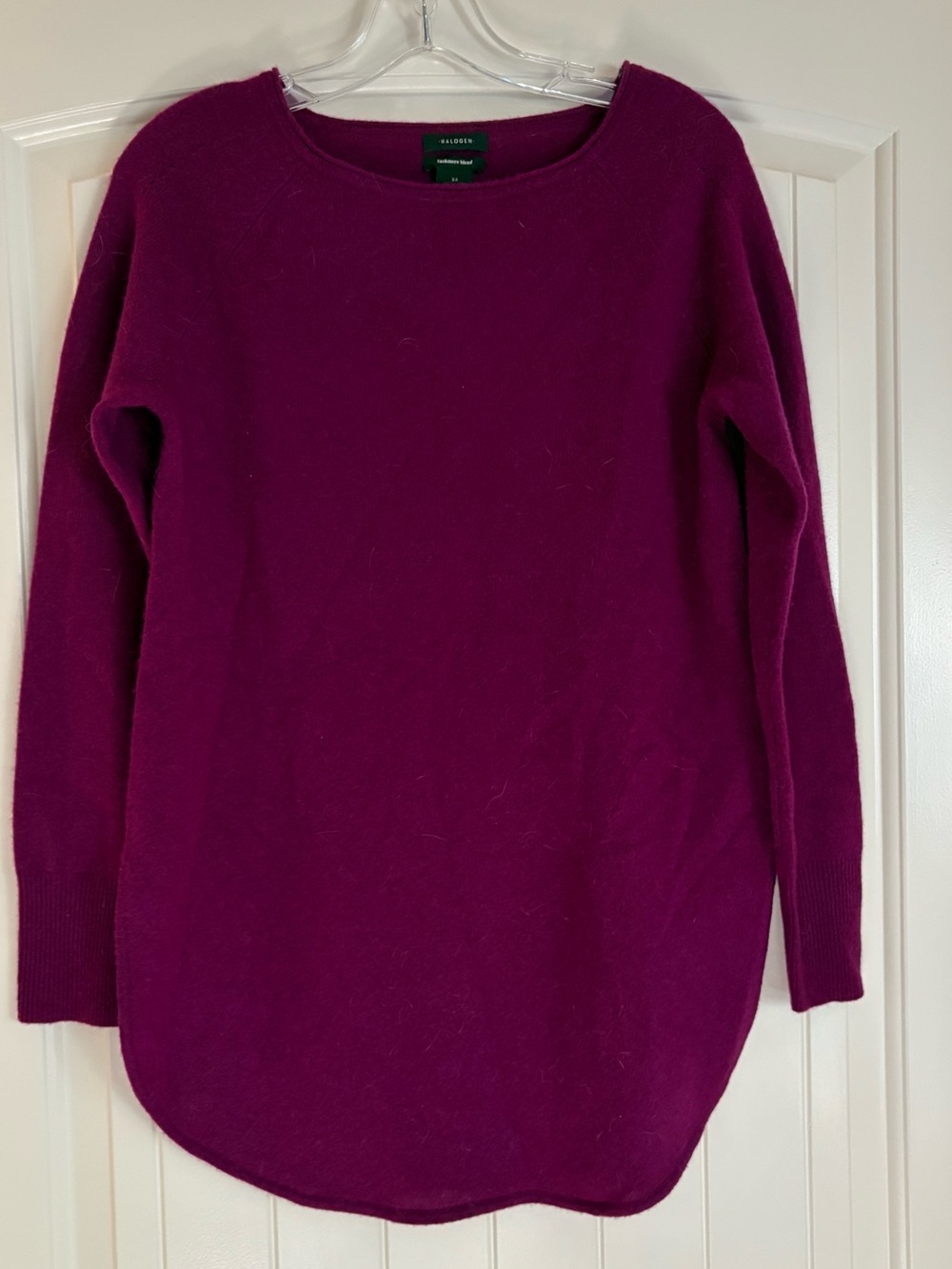 Halogen Wool Cashmere Blend Tunic Style Sweater in Fuchsia, Size XS